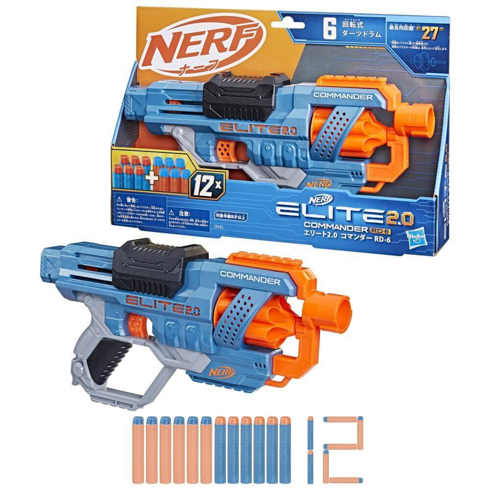 ナーフ エリート 2.0 コマンダー RD-6 手動 連射 エリートダーツ12本