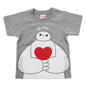 Disney ディズニー ベイマックス 半袖Tシャツ 天竺 ビッグプリント グレー&times;95cm