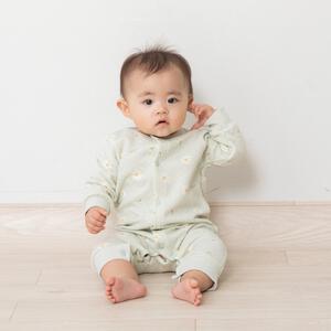 長袖カバーオール ニットキルト デイジー柄 ミントグリーン×70cm ベビーザらス限定