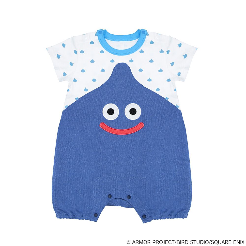 ドラクエベビー＆キッズ 半袖ロンパース スライム ブルー×80cm