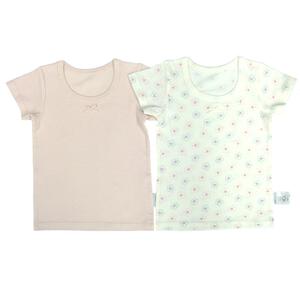2枚組半袖シャツ肌着メッシュニット 花 ピンク&times;95cm ベビーザらス限定