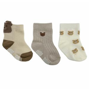 クマ柄 ロークルーソックス 3P