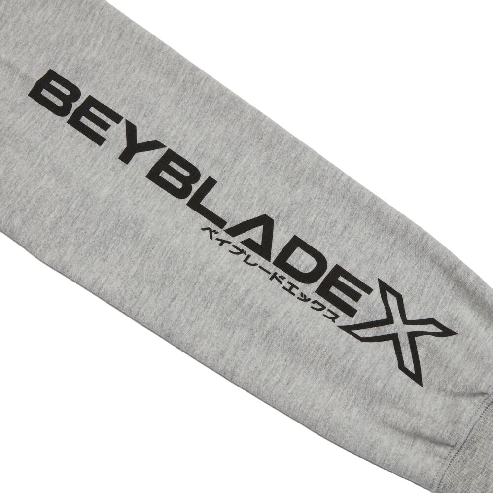 BEYBLADE X 長袖Tシャツ ロゴワッペン ベイブレード エックス グレー