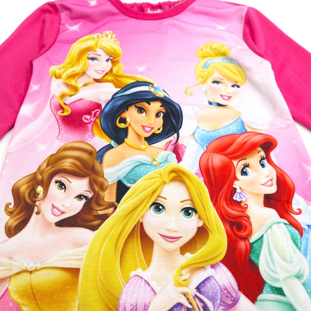 Disney ディズニー 長袖ナイトドレス フリル付き プリンセス ピンク