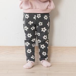 ベビーザらス限定　COJIKA 10分丈デイリーストレッチパンツ デイジー柄 ミニ裏毛(ブラック&times;90ｃｍ)