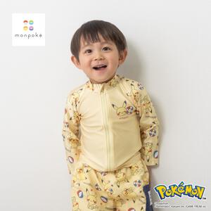 monpoke モンポケ 袖切替 ラッシュガード ピカチュウ＆ボール イエロー&times;100cm
