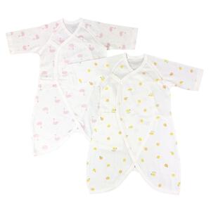 コンビ肌着 スワン×レモン柄 2枚組(ホワイト×50-70cm) ベビーザらス限定