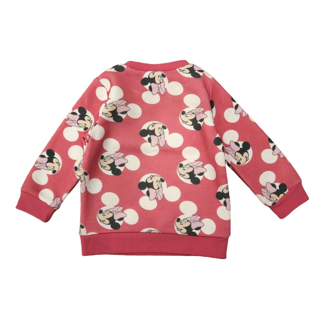 ミニーマウス とおく 柔らか裏起毛トレーナー 60-70cm ピンク 女の子  