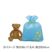 スターギフトバッグ 不織布（約）74ｘ86cm 水色 星 Lサイズ 大きい クリスマスラッピング 巾着袋 おもちゃ 子供 リボン 簡単 マチあり かわいい トイザらス限定