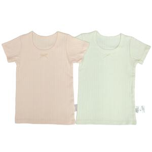 半袖シャツ肌着 2枚組 ふわりタッチ ピンク×90cm ベビーザらス限定