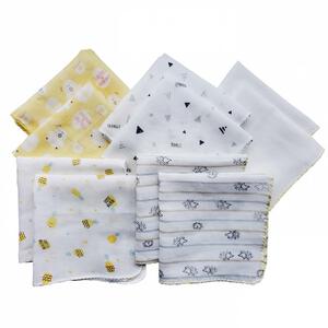 10枚組ガーゼハンカチ イエローセット(ブライトイエロー×フリー) ベビーザらス限定