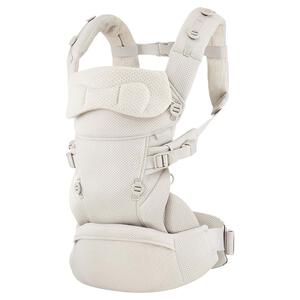 カーメイト エールベベ ベビーキャリア スリー qd (アッシュベージュ) 抱っこ紐 対面抱き おんぶ 前向き抱き 重さ分散エアリーショルダー機能 立体メッシュ構造 新生児～15.0kg以下