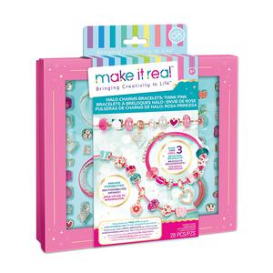make it real キラキラチャームブレスレット ピンク