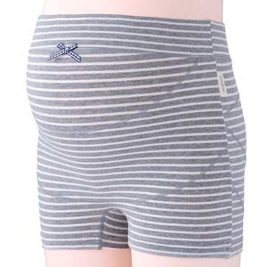 らくばきパンツ妊婦帯 ボーダー（グレー&times;Ｍ）