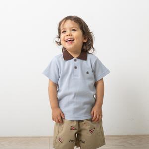 POLO BCS ワッフル半袖ポロシャツ サックス&times;90cm 