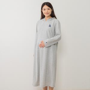 MLB 長袖フードきワンピース ドジャース(グレー×M-L)