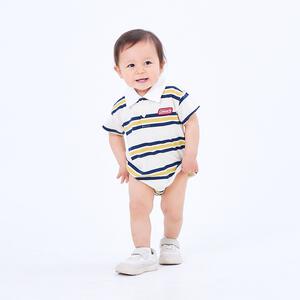 コールマン ボーダーボディスーツ ベージュ&times;70-80cm