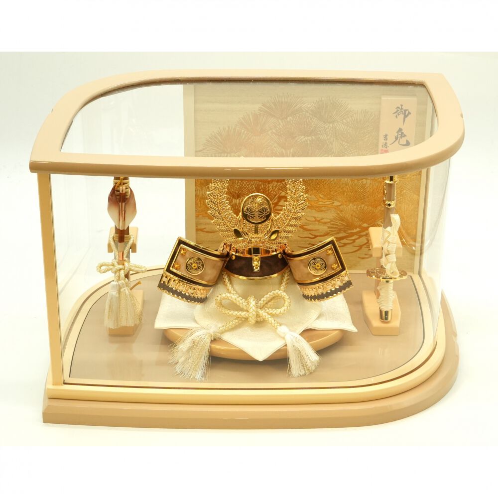 五月人形】兜飾り ケース飾り「徳川家康木の葉形アクリル」（538008