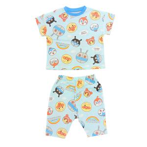 アンパンマン フェイス総柄半袖パジャマ メッシュ サックス&times;80cm