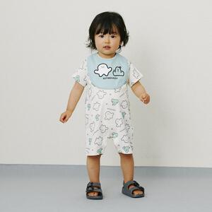 シナぷしゅ 半袖スタイ付きロンパース(グリーン×70-80cm) ベビーザらス限定