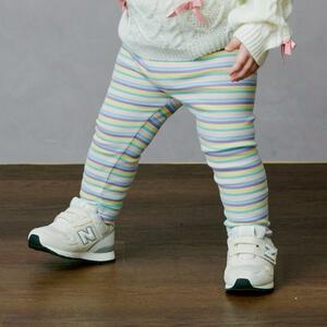 sophitica デイリーパンツ ボーダーリブレギンス サックス×90cm