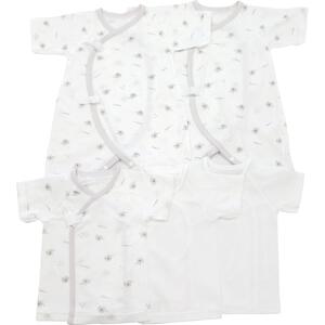 日本製 フライス肌着5枚セット (短肌着3・コンビ肌着2) ぞう柄(グレー×50～60cm) ベビーザらス限定