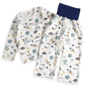 長袖腹巻付きパジャマ ニットキルト 宇宙柄 ネイビー&times;80cm ベビーザらス限定