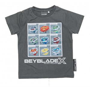 BEYBLADE X 半袖Tシャツ ボックスアート ベイブレード エックス チャコール×L