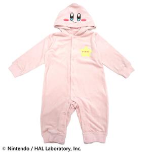KIRBY Baby 星のカービィ フード付きカバーオール ピンク×80cm