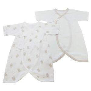 日本製 フライスコンビ肌着 2枚組 うさぎくま柄(ベージュ×50-60cm) ベビーザらス限定