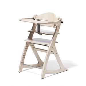 大和屋 yamatoya すくすくチェアGL (ホワイトウォッシュ) 子供用椅子 室内家具 座板6段階調整 取り外し簡単テーブル 転落防止ガード 7か月頃～約80kg頃対応