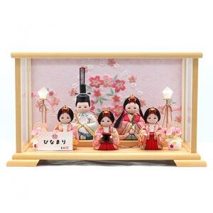 【雛人形】木目込みケース飾り 五人飾り「ひなまり」  (337204) ひな人形 おしゃれ コンパクト トイザらス・ベビーザらス限定【メーカー直送】