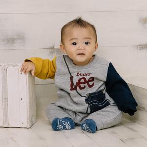 BUDDYLEE 長袖前開きプレオール サコッシュ クレイジー袖 グレー×70cm ベビーザらス限定