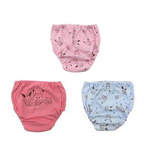 monpoke モンポケ 3枚組ショーツ 総柄&times;ワンポイント(ピンク&times;110cm)