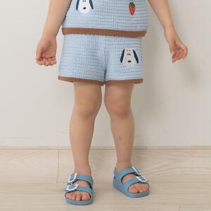 SNOOPY スヌーピー ショートパンツ クロシェニット ライトブルー&times;90cm ベビーザらス限定