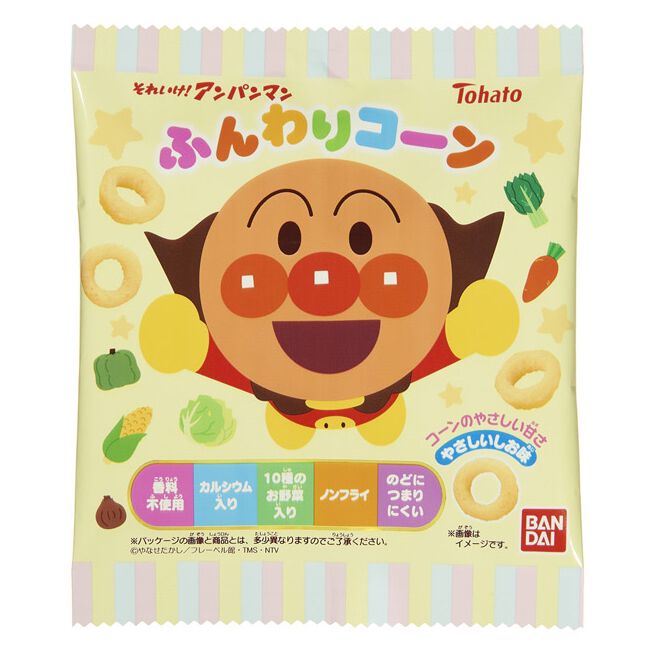 OEx東ハト　２５Ｇ それいけアンパンマンふんわりコーンやさしいしお味×48個 東ハト バンダイ それいけ!アンパンマン ふんわり