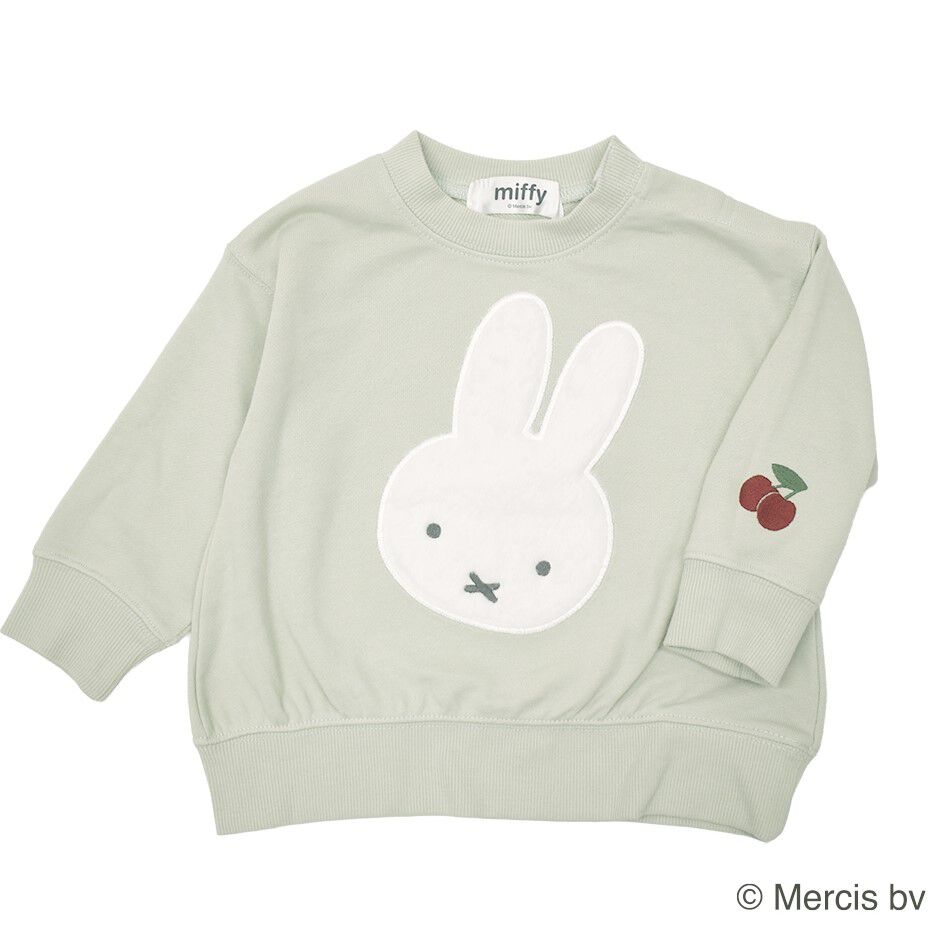 ミッフィ　K14 ミッフィーファーアップリケトレーナー ライトパステル×90cm ベビーザ