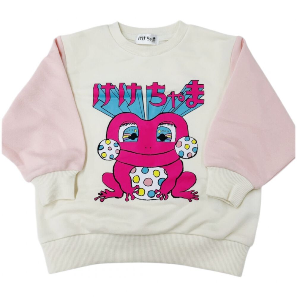 けけちゃま 裏毛袖カラートレーナー アイボリー×110cm | マタニティ