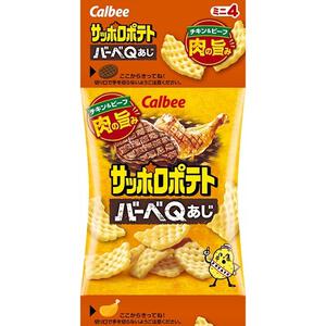 サッポロポテト バーベQ味ミニ 4連 9g×4 お菓子 おやつ カルビー じゃがいも スナック菓子 BBQ バーベキュー味 小分け