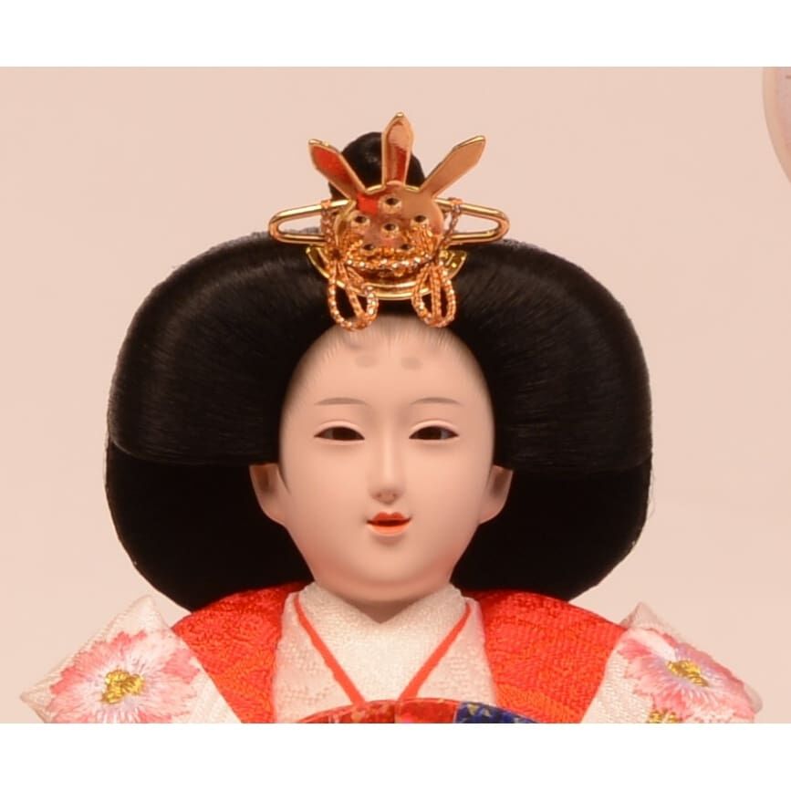 雛人形】ケース飾り 親王飾り「桜刺繍緑色アクリル」(322591)ひな人形