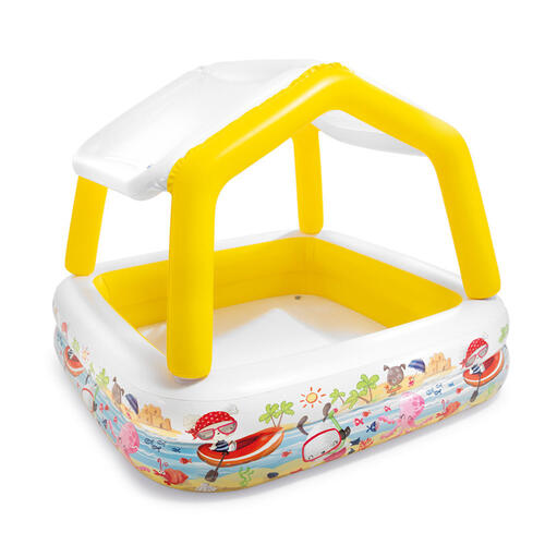 インテックス INTEX サンシェードプール 157&times;157&times;122cm パープル/イエロー 【種類ランダム】屋根付きプール ビニールプール 2歳 3歳