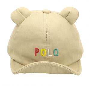 POLOBCS クマ耳キャップ 日よけ付き(ミディアムベージュ&times;46cm)