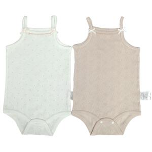 2枚組袖なしロンパース肌着 ドット ホワイト&times;90cm ベビーザらス限定