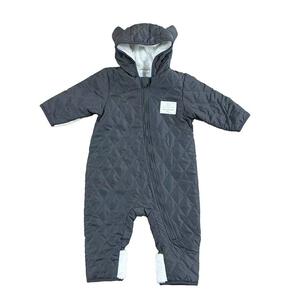 ジャンプスーツ くまみみ ダイヤキルト柄 チャコール×70cm ベビーザらス限定