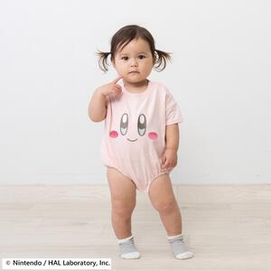 星のカービィ 半袖ボディースーツ 顔ドッカン 天竺 ピンク&times;70cm ベビーザらス限定