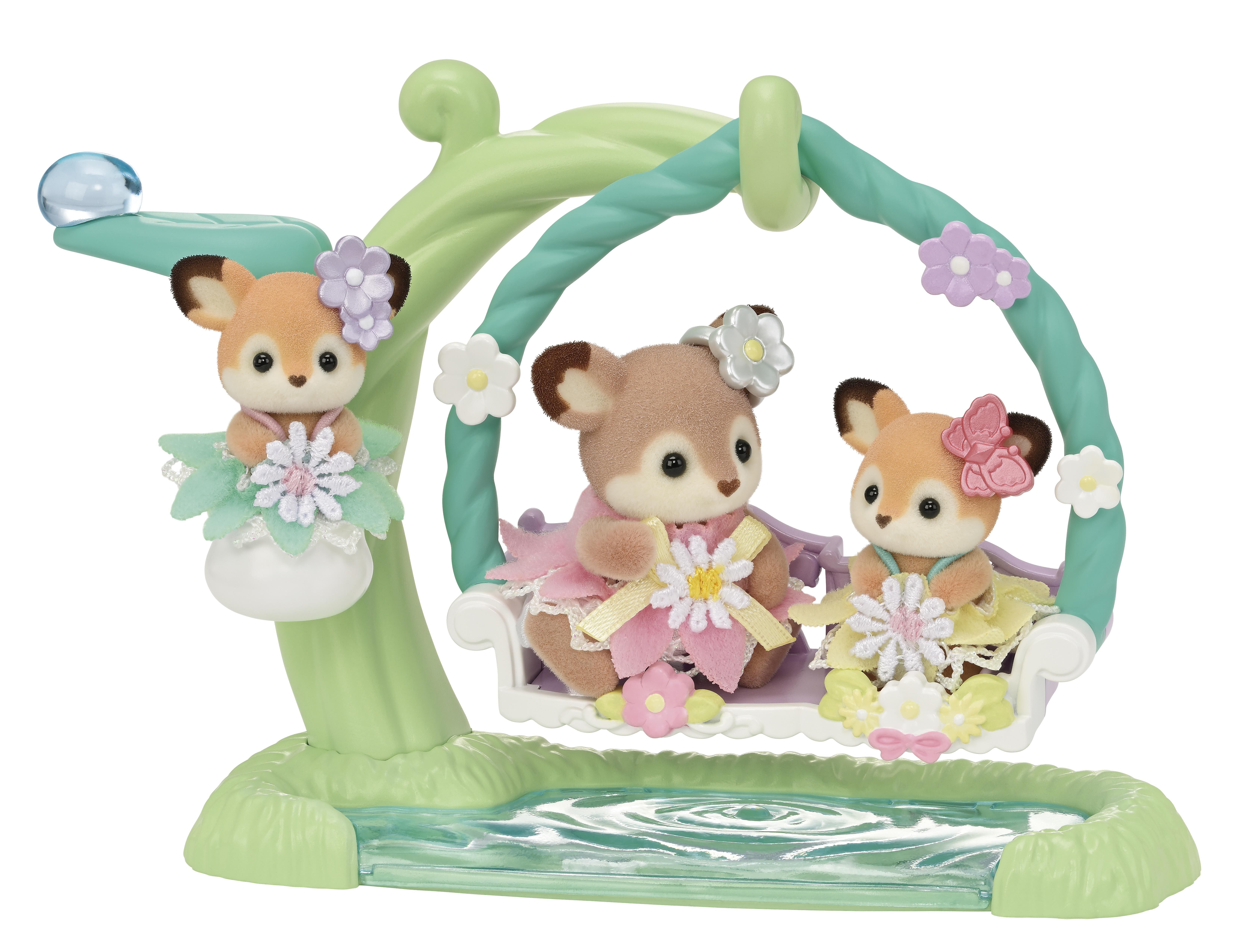 シルバニアファミリー シカの赤ちゃん -水辺のなかよしブランコセット