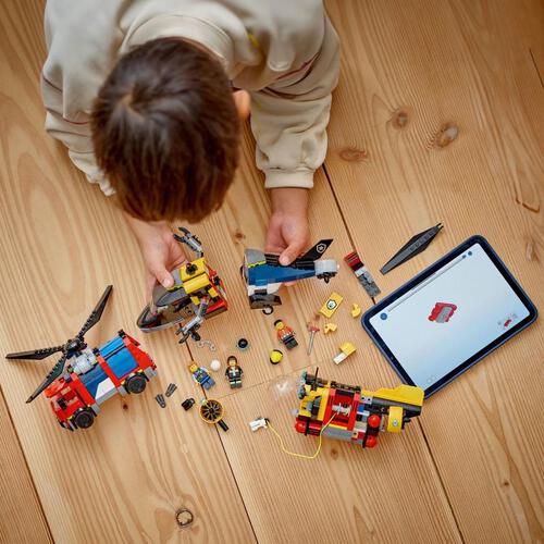 【オンライン限定価格】レゴ LEGO シティ ヘリコプター・消防車・潜水艦 コンボ 60462｜おもちゃ 玩具 誕生日 プレゼント ブロック 7歳 8歳 9歳 乗り物 車 ミニカー ごっこ遊び