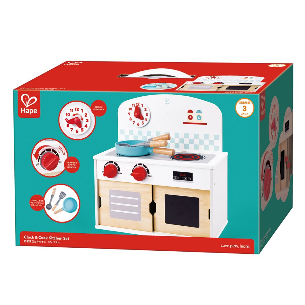 hape ハペ　キッチン　おままごと　木製キッチン　ドイツ製　知育玩具 Hape（ハペ） おままごとキッチン 木製キッチン 付属品付き フライパン