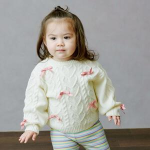 sophitica リボンニットプルオーバー オフホワイト×90cm