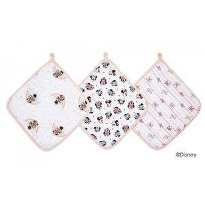 aden + anais エイデンアンドアネイ エッセンシャルズ ディズニーウォッシュクロス 3枚組 ミニーレインボー(ピンク×フリー)
